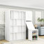 Lit escamotable simple en bois avec bureau et étagères-916169901