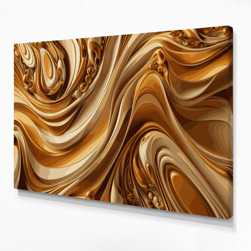 Gradient Abstract 6 Brown Canvas Wall Art, 12" H x 18" W