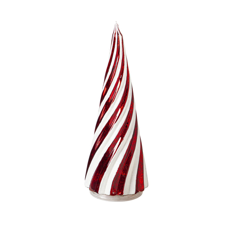 LED Red and White Striped Candy Cane Trees Table Decor