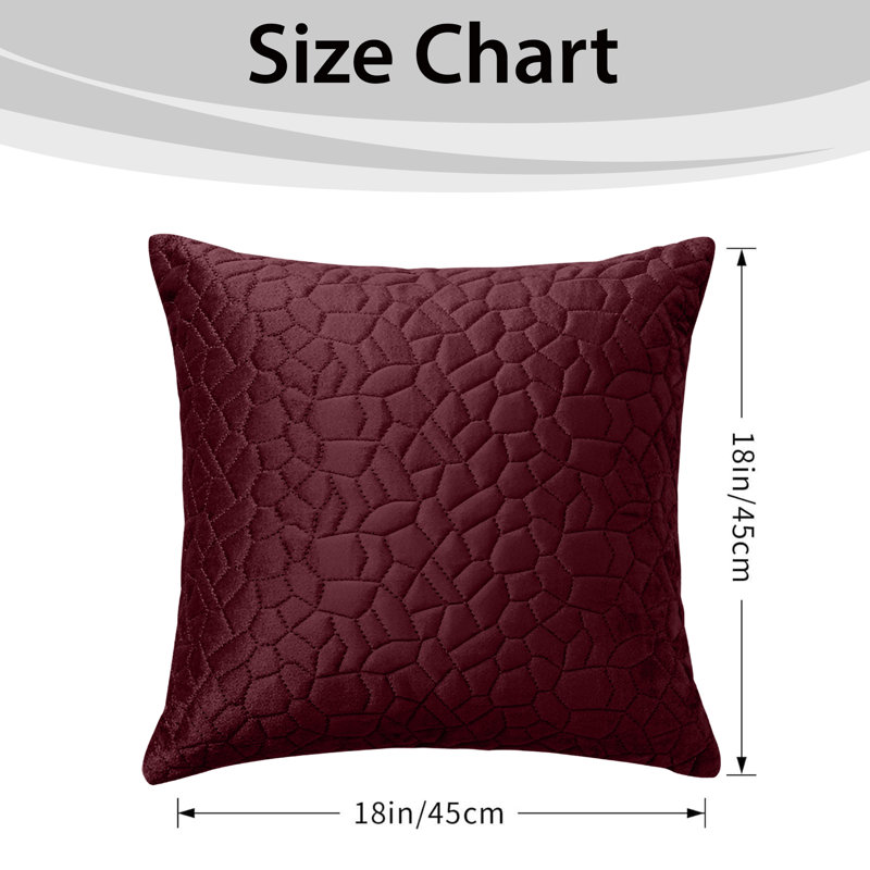 Aspire Homeware Geometric Square Velvet Cushion Covers, Pack of 12, Burgundy