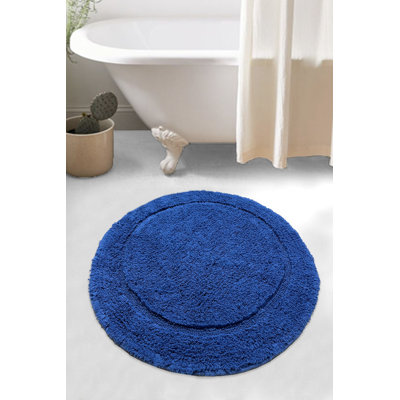 Luxueux tapis de bain bleu foncé, 35,4 po x 35,4 po | 100% coton, 1,6 lb / pied carré | Lavable à la machine, repassage à basse température recommandé | Doux et absorbant, parfait pour le confort et le style de la salle de bain