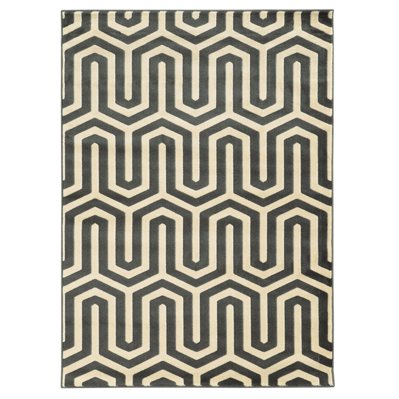 Geometric Indoor Rug, Rectangle 5' x 7'