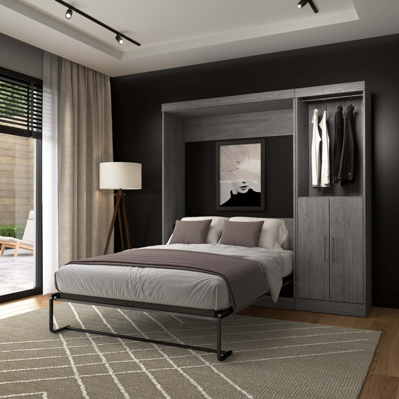 Velora Murphy Storage Bed, Bark Gray, Full