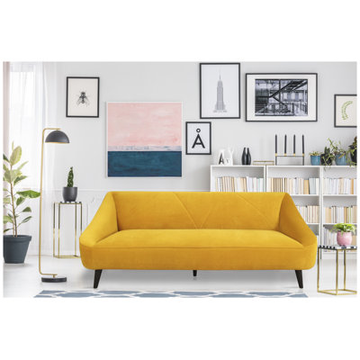 Baylee 80" Upholstered Sofa in Maize Yellow