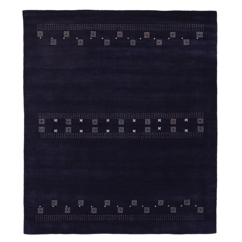 Tapis bleu marine Kashkuli Gabbeh 8 pi 1 po x 9 pi 7 po
