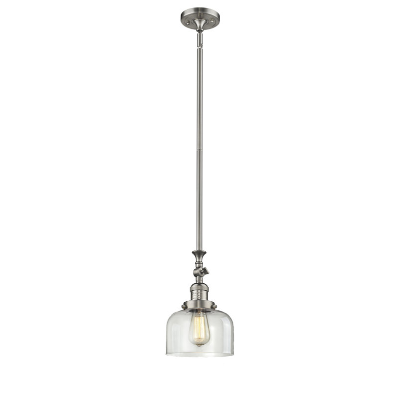 Roeper 1 - Light Single Pendant, Clear, Brushed Satin Nickel, 100