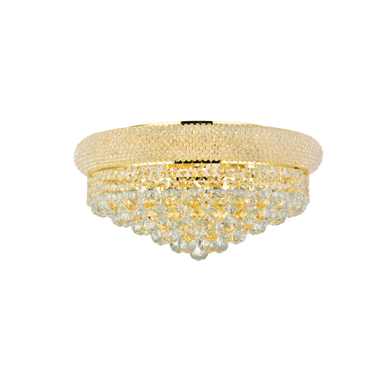 Devan Candle Style Chandelier, 10 Lights, Gold, 10" H x 20" W x 20" D