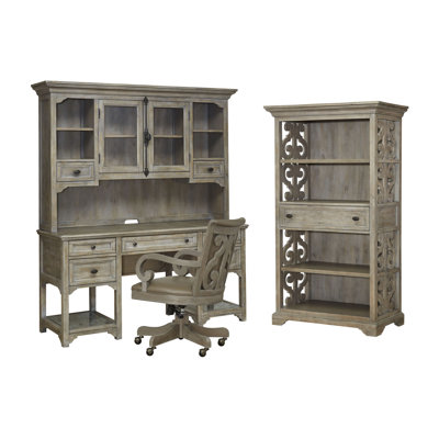 Desk And Hutch With Chair And Bookcase
