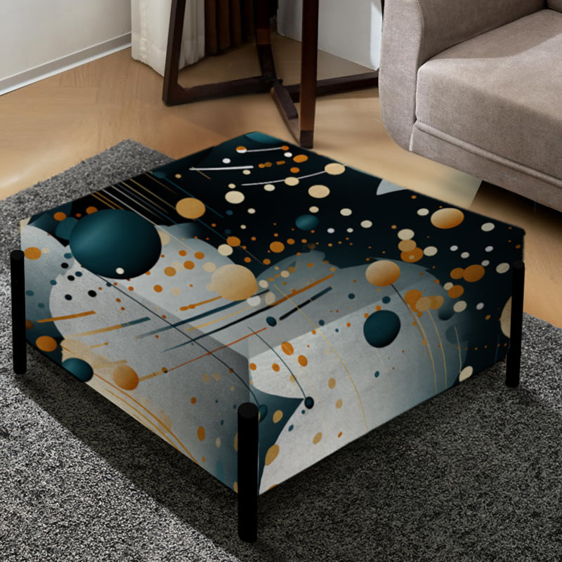 Motif Art Deco Glamour Polka Dots - Grand repose-pieds carré à pois