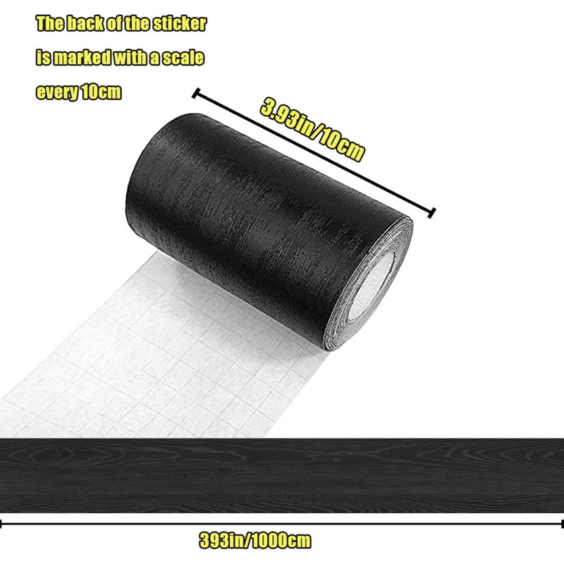 10m grain de bois amovible bordure imperméable en PVC décoration murale amovible autocollant carreaux de salle de bain de cuisine papier peint