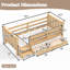 Lits simples peu encombrants, plateforme en bois massif avec rangement pour chambre d'enfant