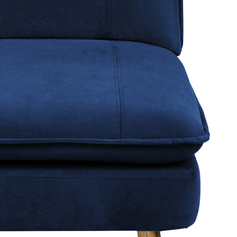Chaise d'appoint capitonnée de 23,3 po de large Rheece, Tissu marine