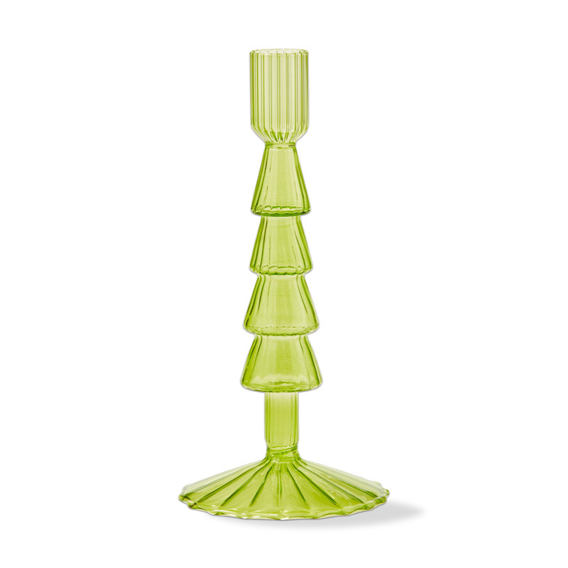 Grand porte-bougie Groovy, H 7,48 po x l 3,46 po x P 3,46 po, Vert
