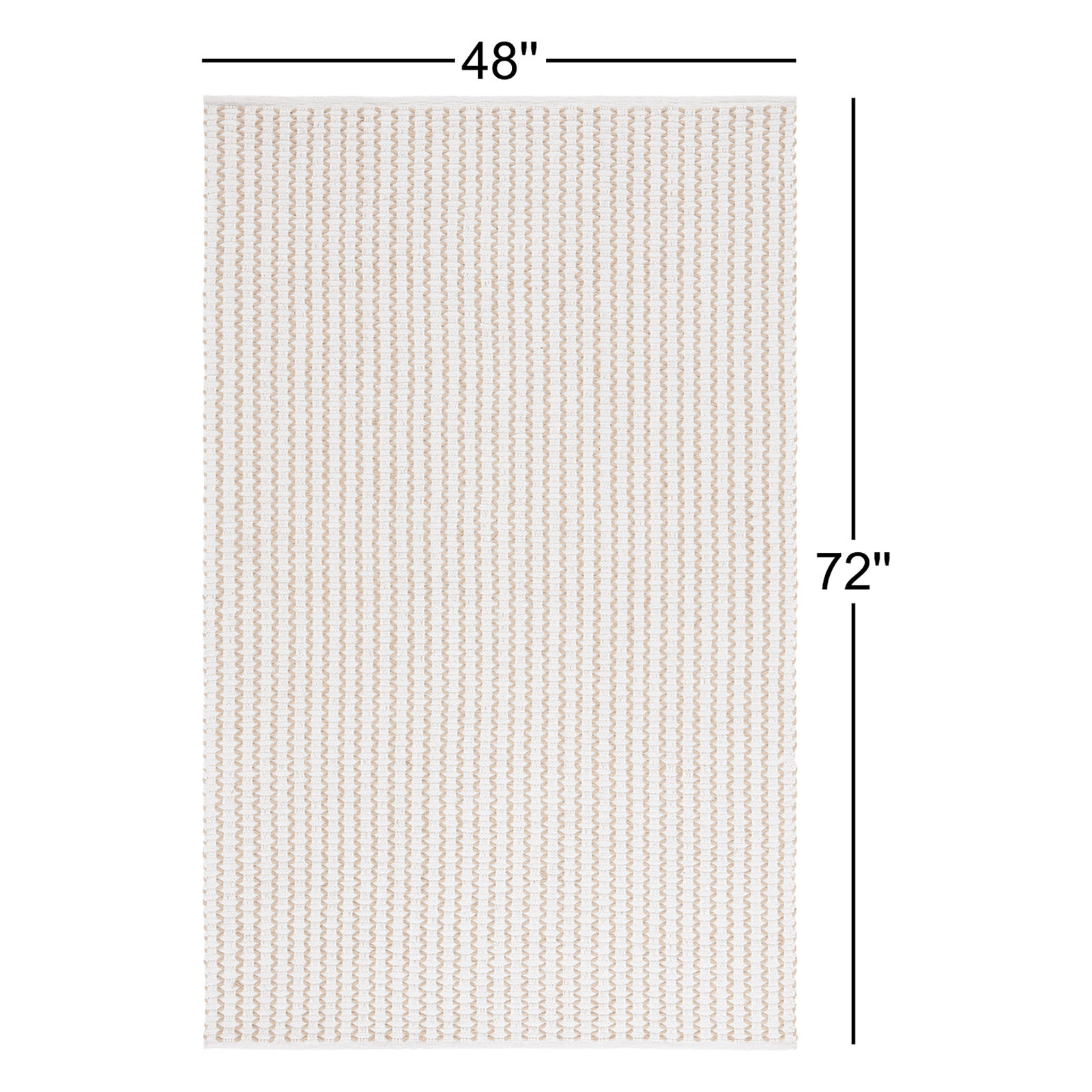 Cape Cod 451 Hand Woven Cotton Pile Chevron / Zig Zag Rug, Rectangle 4' x 6'