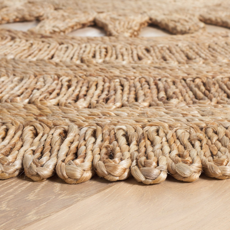 Tapis en jute tissée à plat Marios, Rond 5 pi