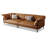 Brown Genuine Leather Modular Sofa cushion Threeseat-436961549