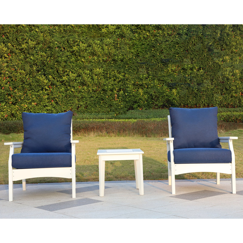 LuXeo Aspen Deep Seating Chair with End Table, Blue 