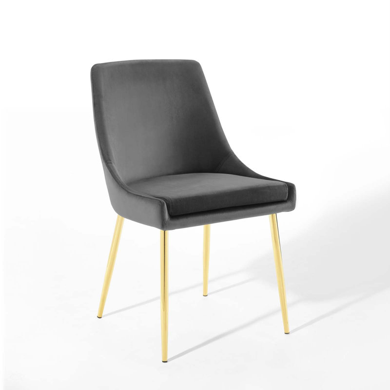 Carson Carrington Lagersberg Upholstered Fabric Dining Chairs (Set of 2), Charcoal, Gold