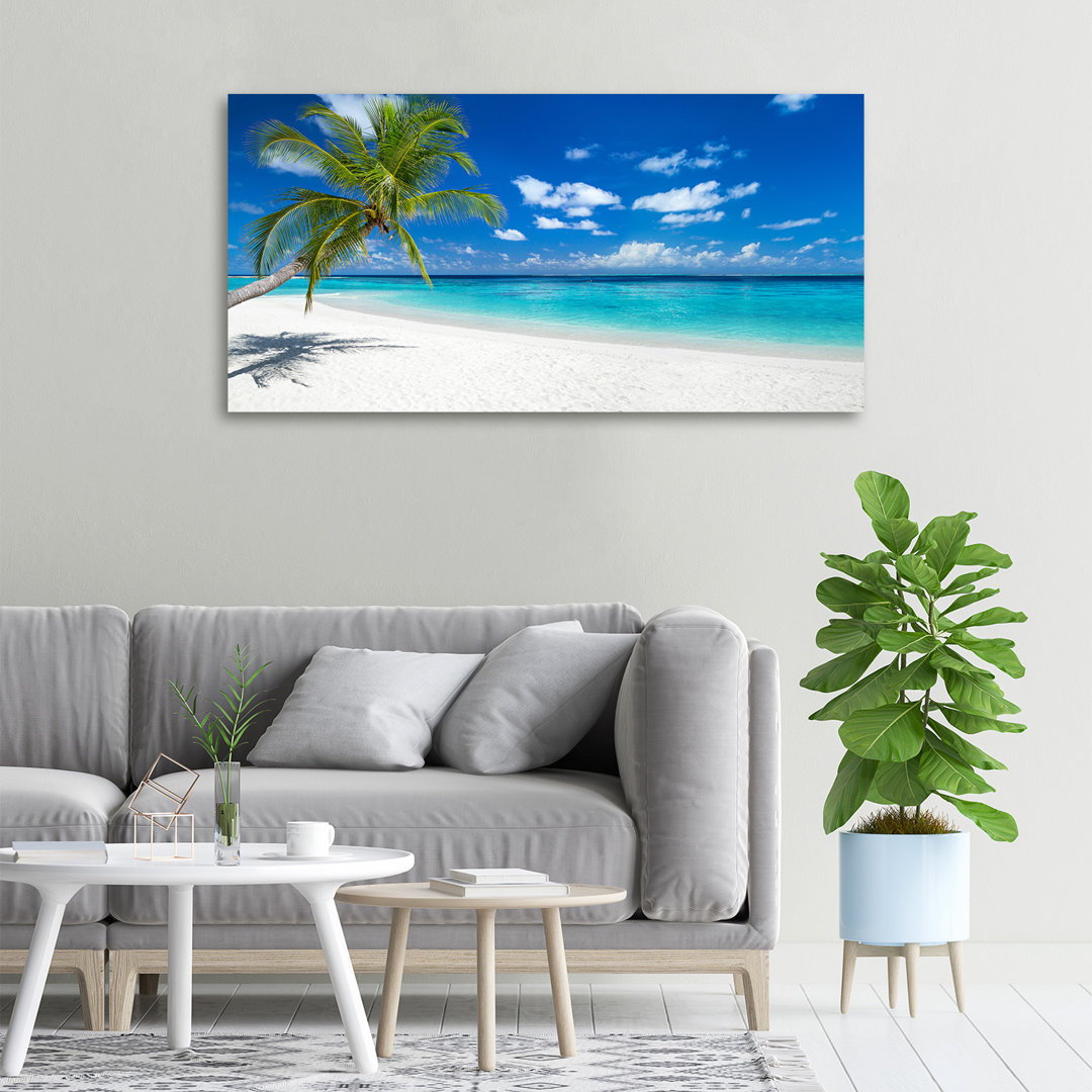 Leinwanddruck - Wandkunst - Drucke auf Leinwand - 100X50 Bildmotiv: Tropischer Strand