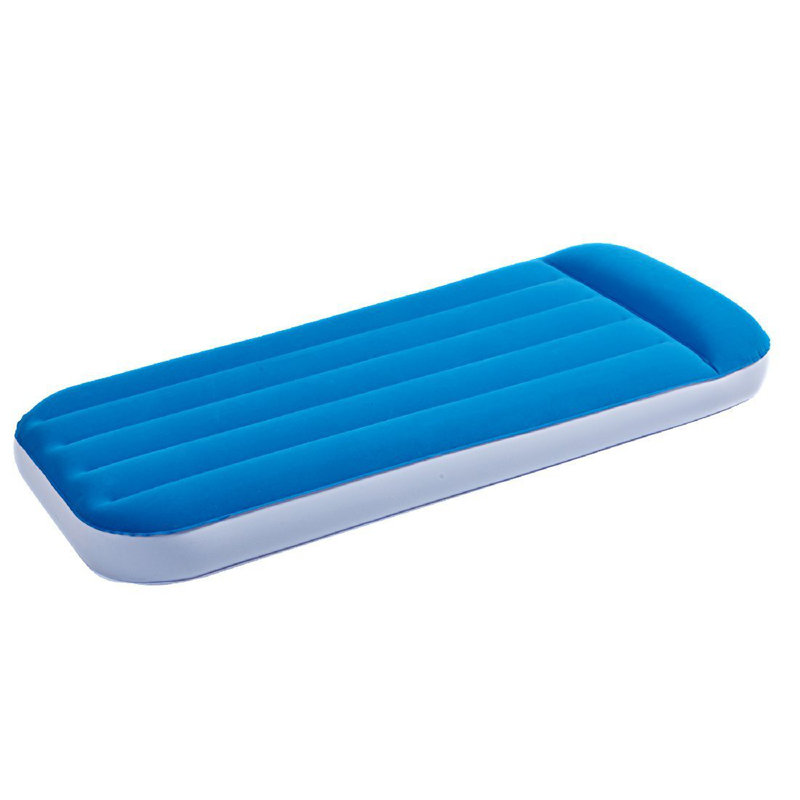 Matelas gonflable intérieur / extérieur pour enfants 5 'avec appui-tête, Bleu / Blanc