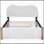 Lit plateforme tapissier avec pieds de support en bois et lit gigogne simple, blanc-2129171802