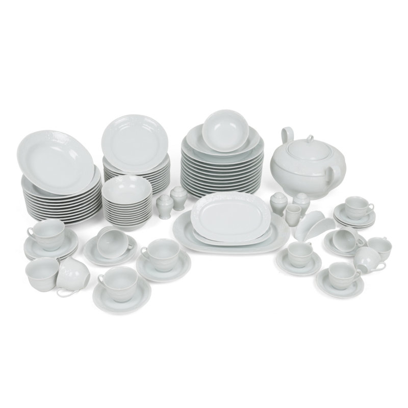 Porcelain China Dinnerware Set 83 Piece - Service for 12