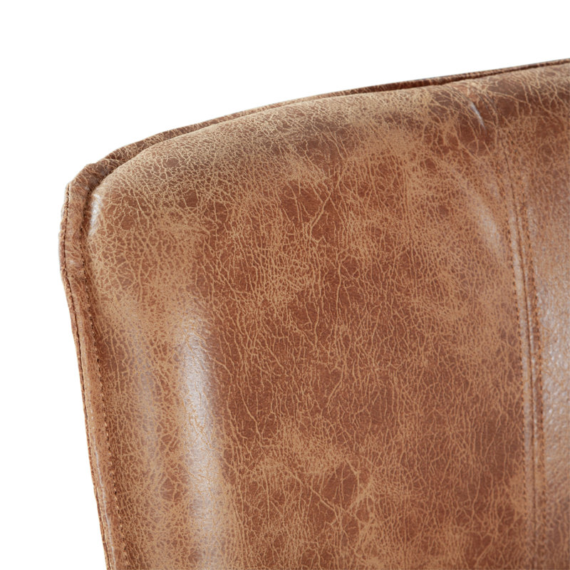 Avery Upholstered Stool with Solid Wood Frame, Brown