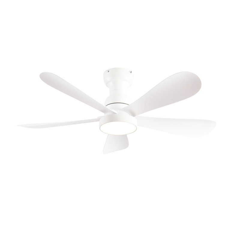 Ventilateurs de plafond 42 pouces RVB avec lumière DEL et télécommande / commande, plafonnier encastré, éclairage à intensité variable RVB, ventilateur de plafond blanc moderne pour chambre d'enfant, utilisation intérieure / extérieure couverte