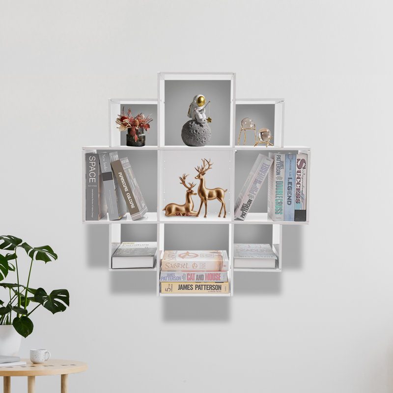 Khune Floating Bookcase, White