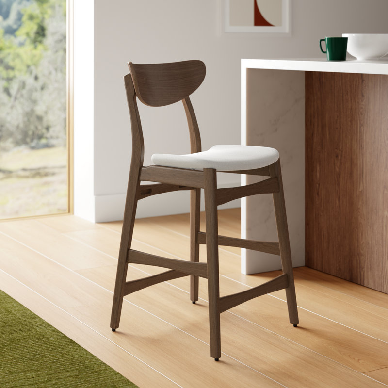Fitz 24" Counter Stool, Light Beige, Walnut