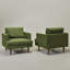 Ensemble de 2 fauteuils pivotants rembourrés Miller-1676801414