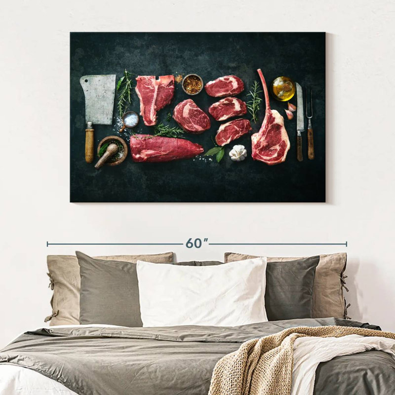 Yarlin Raw Steak Cuts, 34" H x 51" W