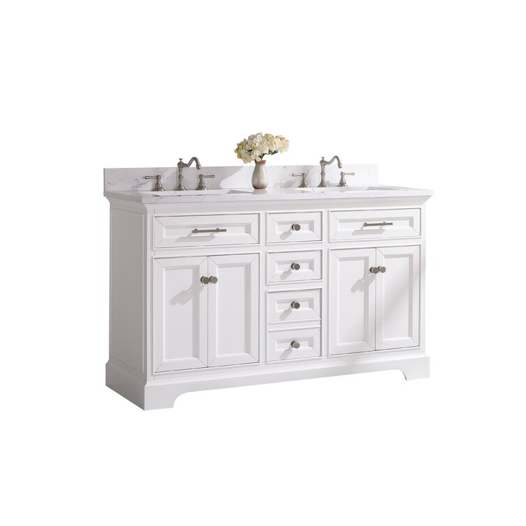 Annaline 72'' Free-Standing Double Bathroom Vanity with Engineered Stone Vanity Top Lark Manor Base Finish: Silver Gray