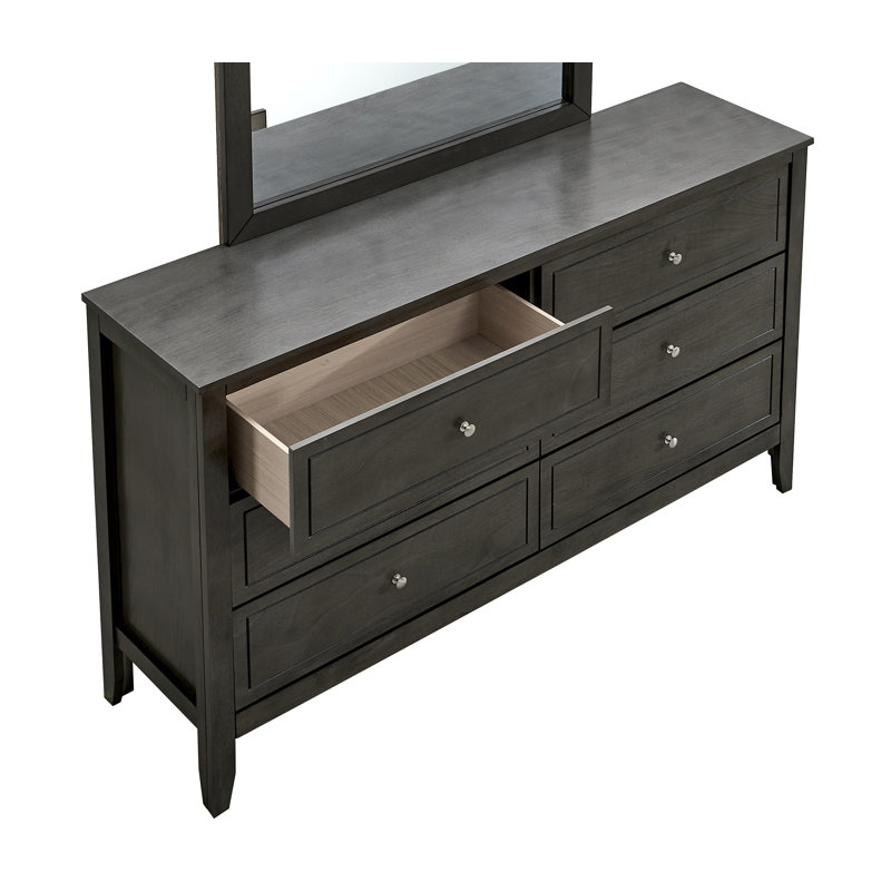 Daniel 6 Drawer Dresser -Gray, Gray
