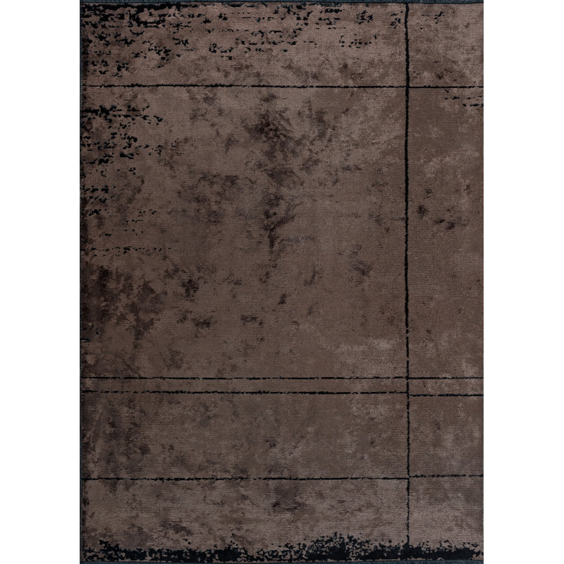 Rapture Black Brown Luxury Area Rug, Rectangle 7'10" x 11'2"