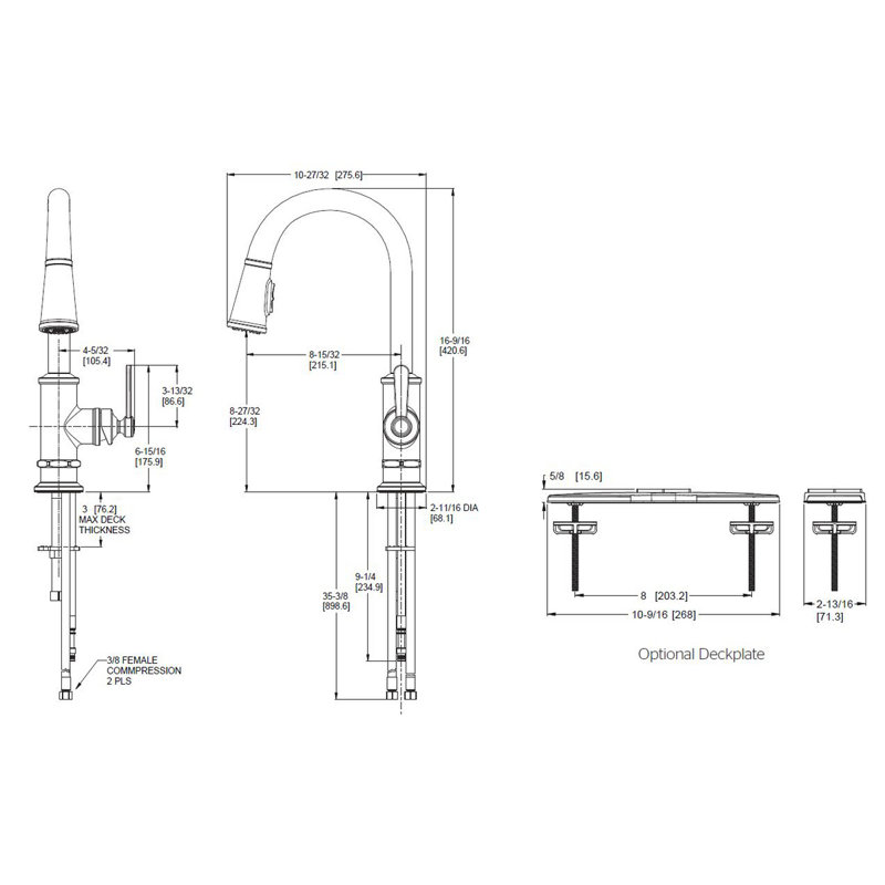 Pull Down Single Handle Kitchen Faucet, Polished Nickel