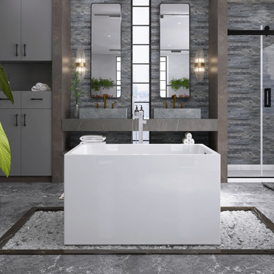 43'' x 27.6'' Freestanding Soaking Acrylic Bathtub