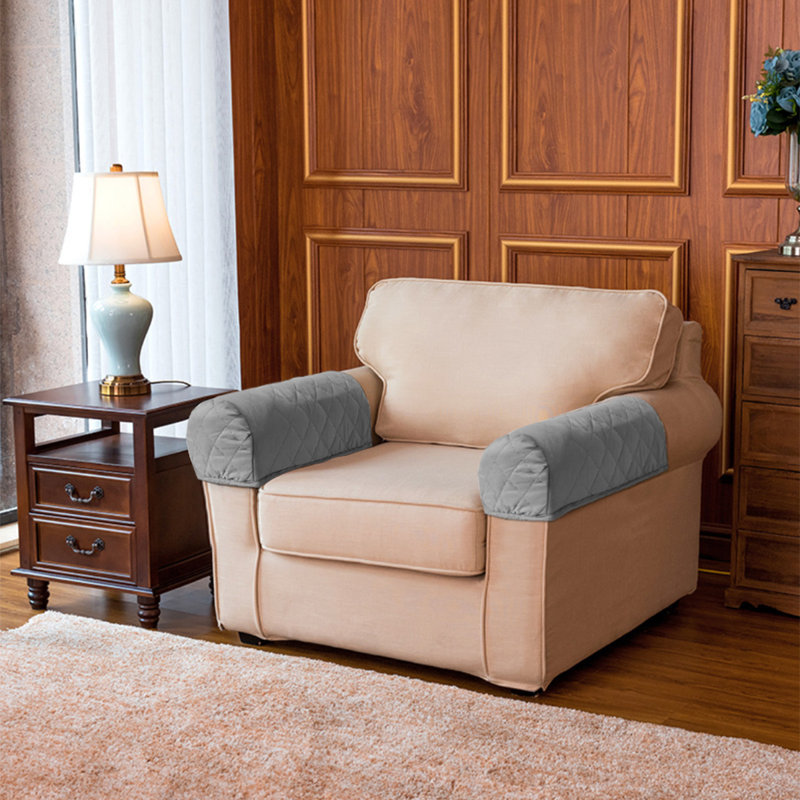 Polyester Box Cushion Armchair Slipcover, Grey 100% Polyester