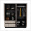 Armoire Ron, chambre, noir / gris clair