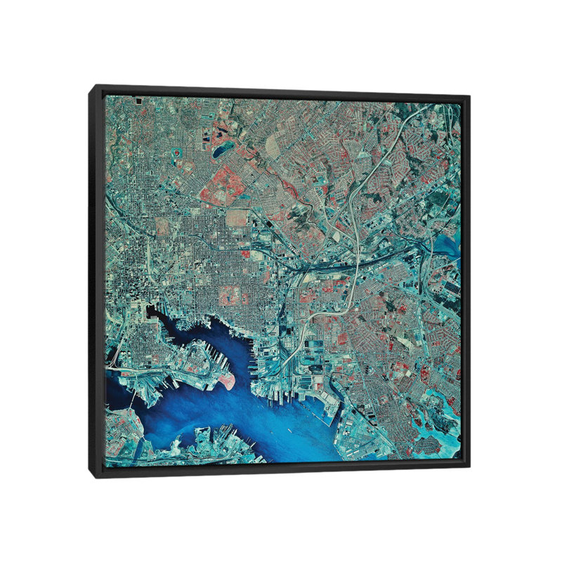 «Baltimore, Maryland» par Stocktrek Images, impression sur toile tendue, H 37 po x l 37 po x P 1,5 po, Toile encadrée noire