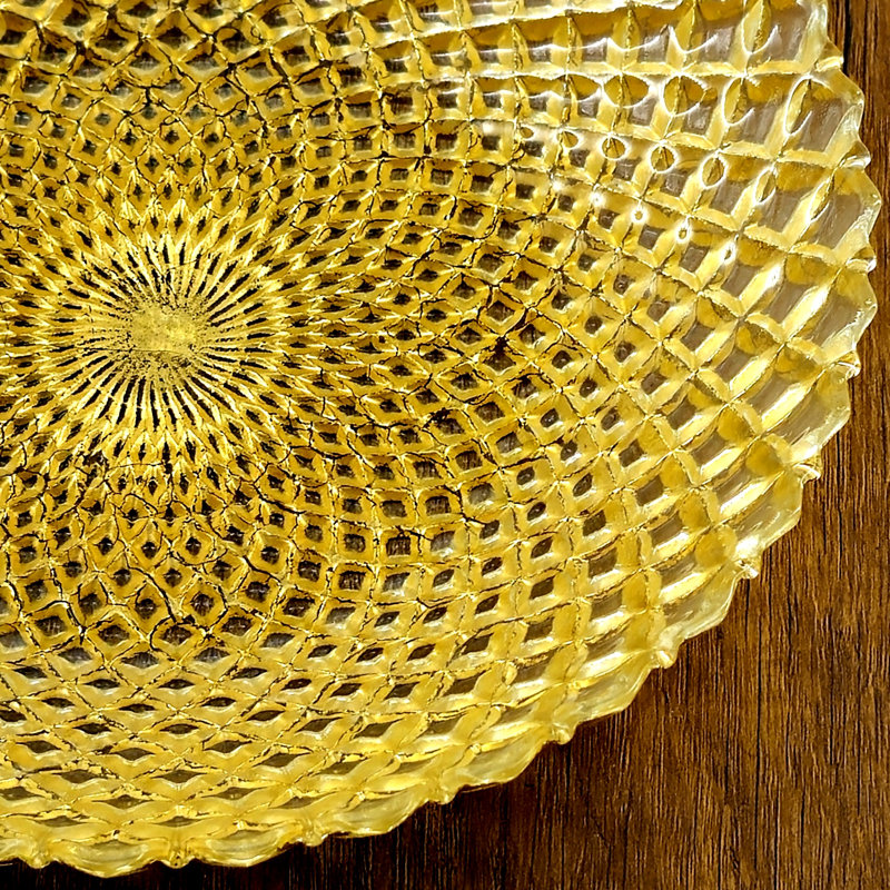 Ensemble de 4 assiettes à soupe en verre doré Pina, Or