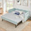 Divan-lit rembourré polyvalent 3 en 1 avec couchette coulissante et poches de rangement latérales, idéal pour les espaces multiples et les espaces restreints-131208703-131208704