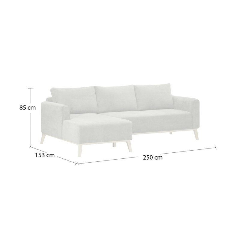 Joshua 3 Seater Corner Sofa , Blue, Right orientated