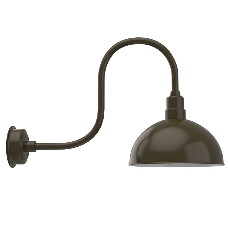 Luminaire de grange d’extérieur à del Dipkarpaz, H 9 po x l 14 po x P 17 po, Bronze acajou
