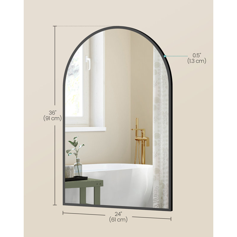 Aluminium Arch Mirror, Black