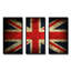 «Vintage UK Flag», ensemble de 3 reproductions d'art sur toile encadrées-1965313468-1965313469