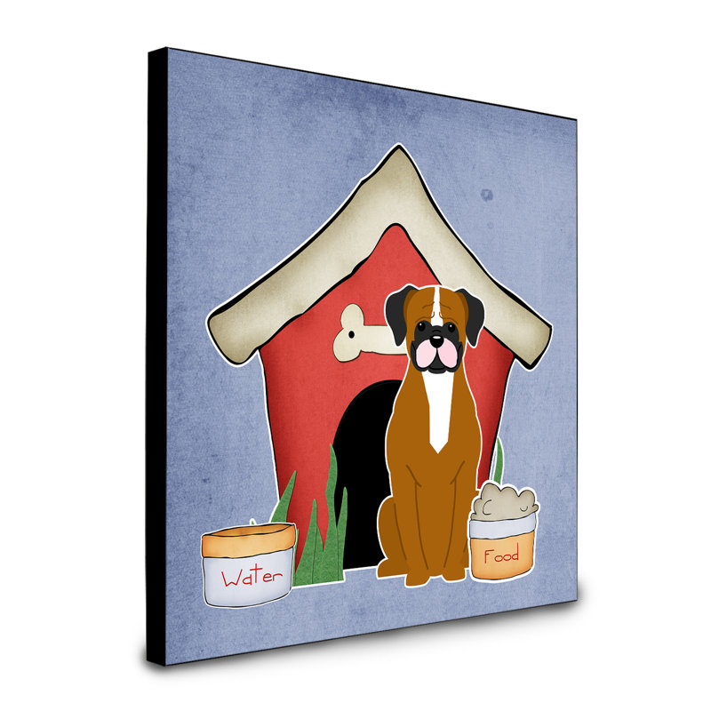 Panneau mural d’art collection dog house Scarvinia, Boxer fauve vif