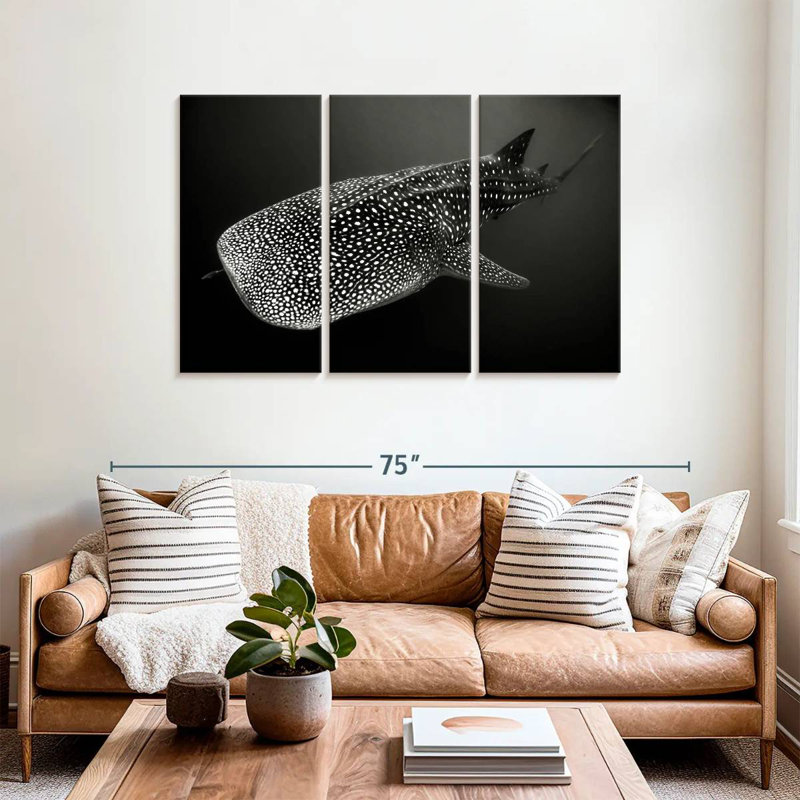 Brampt Monochrome Spotted Whale Shark, 36" H x 57" W