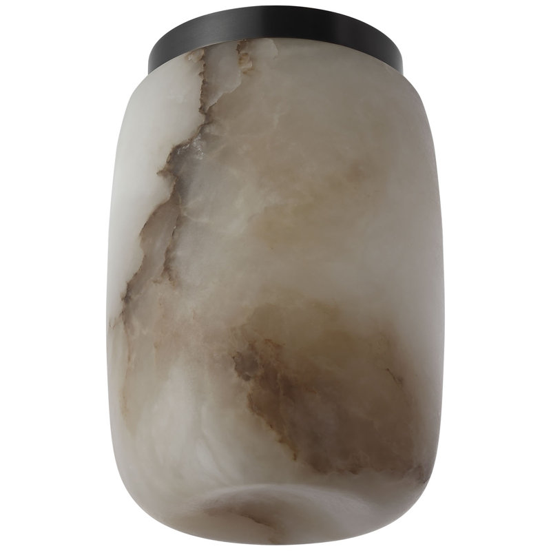 Kelly Wearstler Formosa 5" Elongated Flush Mount, Alabaster/Bronze