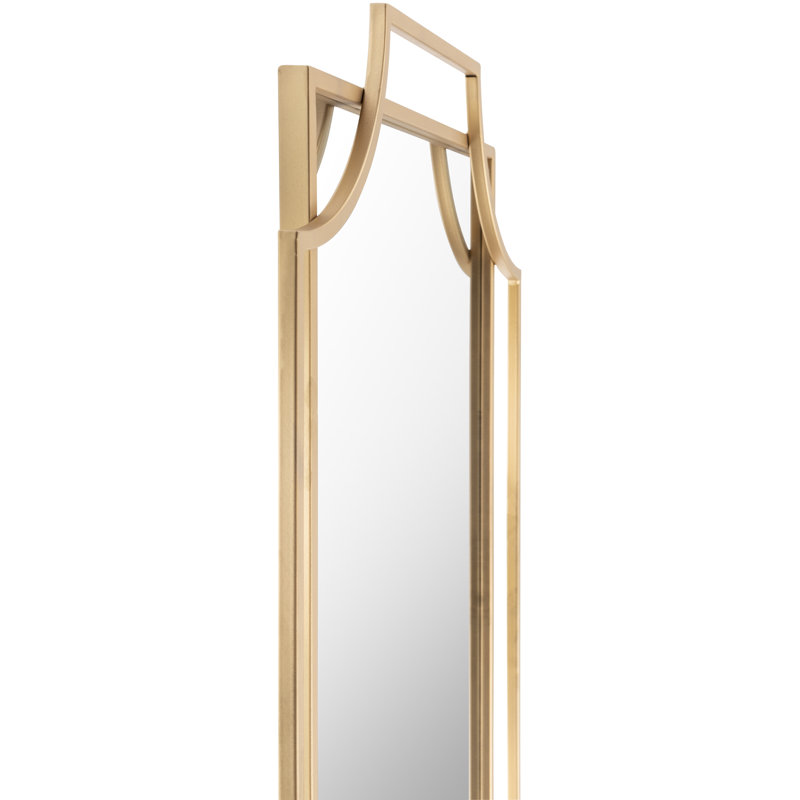 Areyah Metal Flat Wall Mirror, 30" x 20", Gold